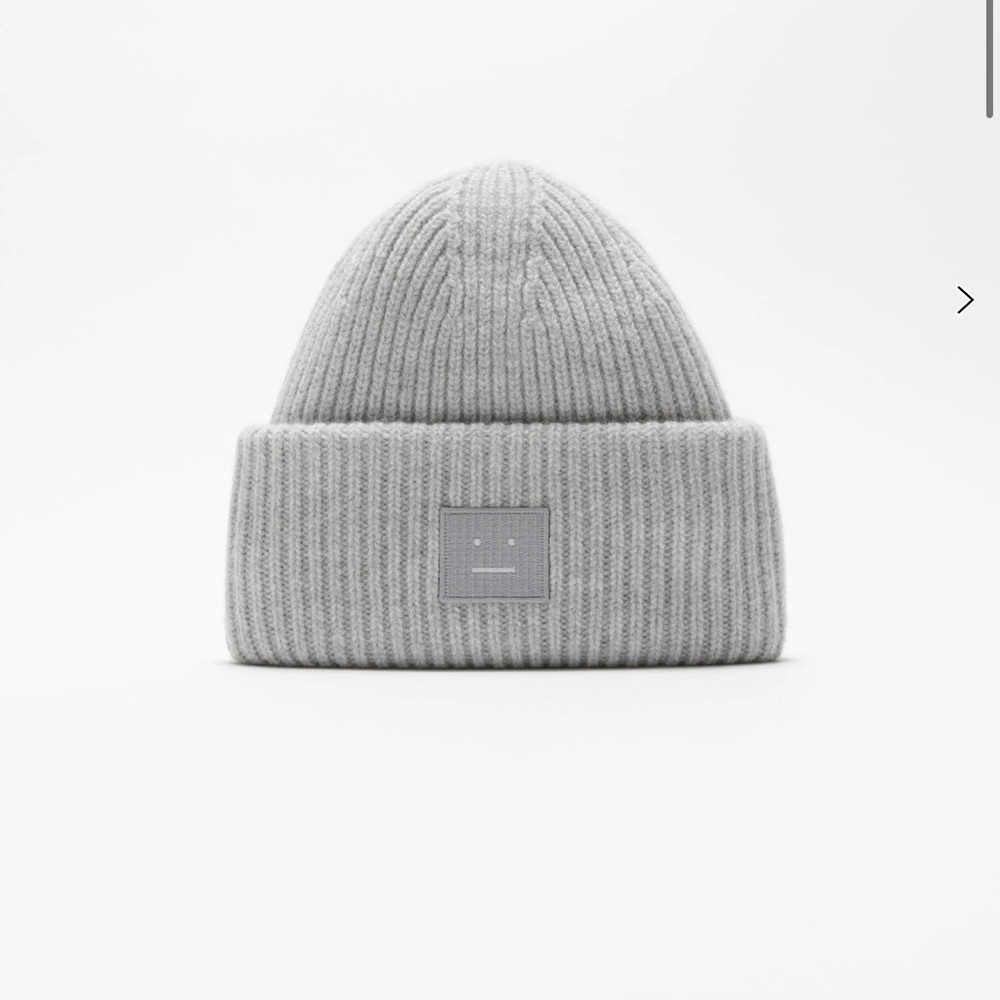 Gray Ribbed Knit Beanie